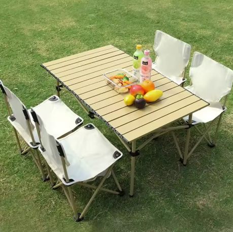 Ensemble Table & 4 Chaises de Camping Pliantes