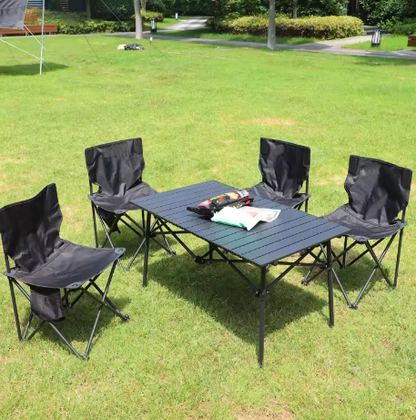 Ensemble Table & 4 Chaises de Camping Pliantes