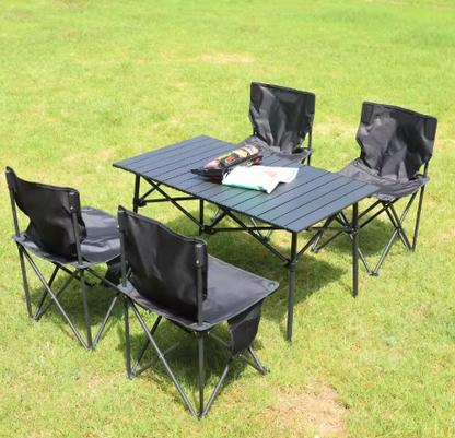 Ensemble Table & 4 Chaises de Camping Pliantes