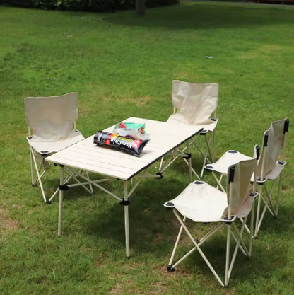 Ensemble Table & 4 Chaises de Camping Pliantes