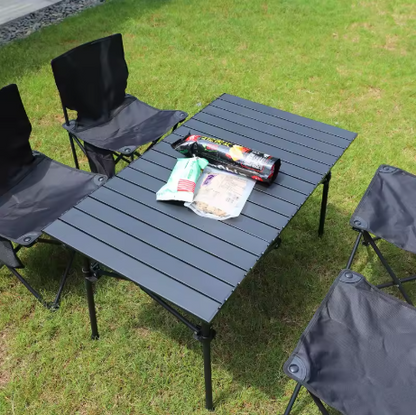 Ensemble Table & 4 Chaises de Camping Pliantes
