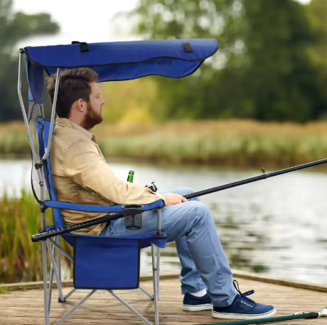 chaise pliante avec parasol intégré