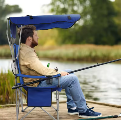 chaise pliante avec parasol intégré