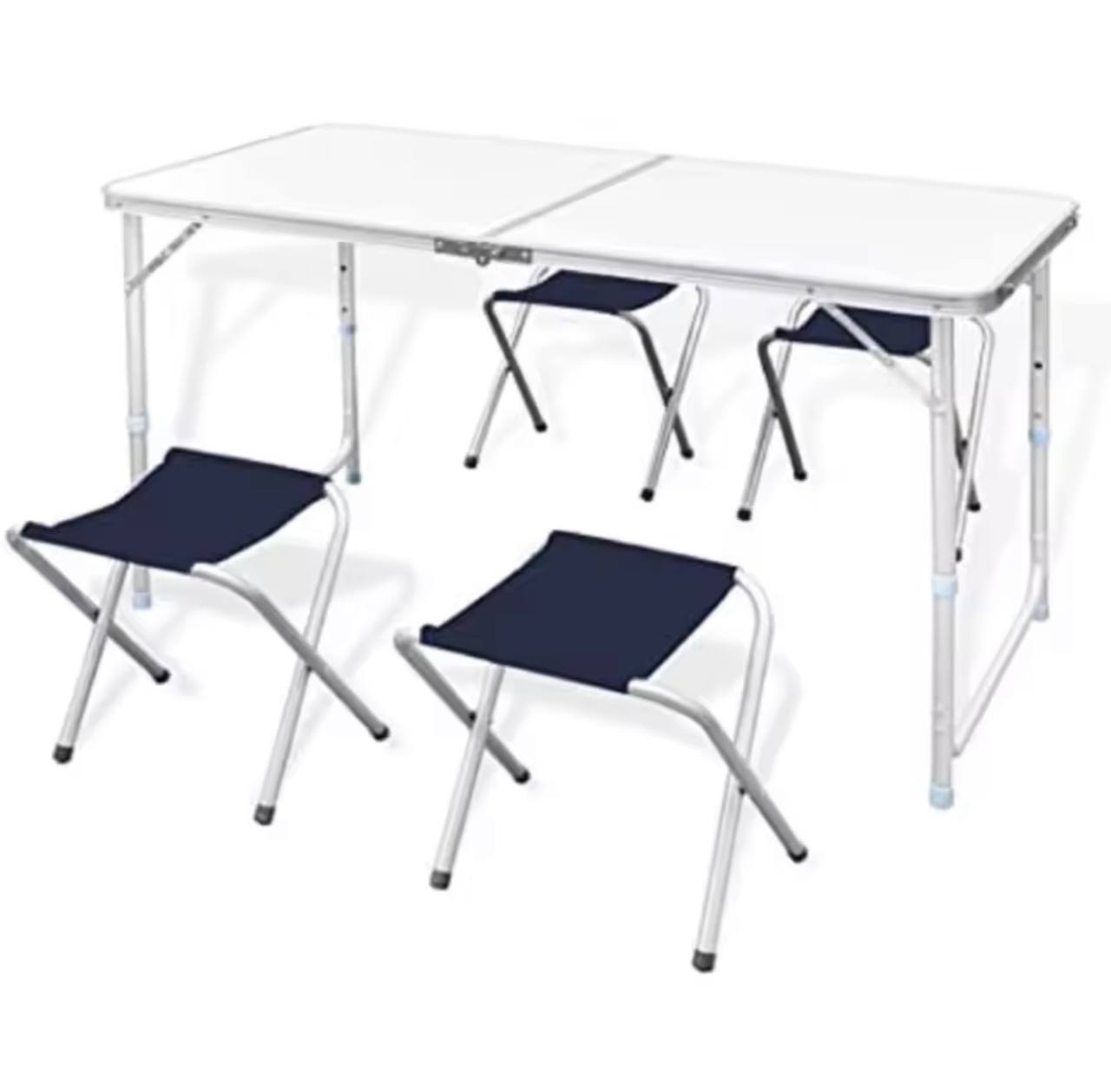 Table pliante en aluminium avec 4 chaises